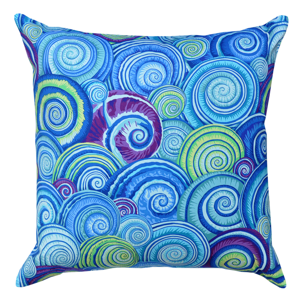 Spiral Shells Blue Cushion - 45x45cm
