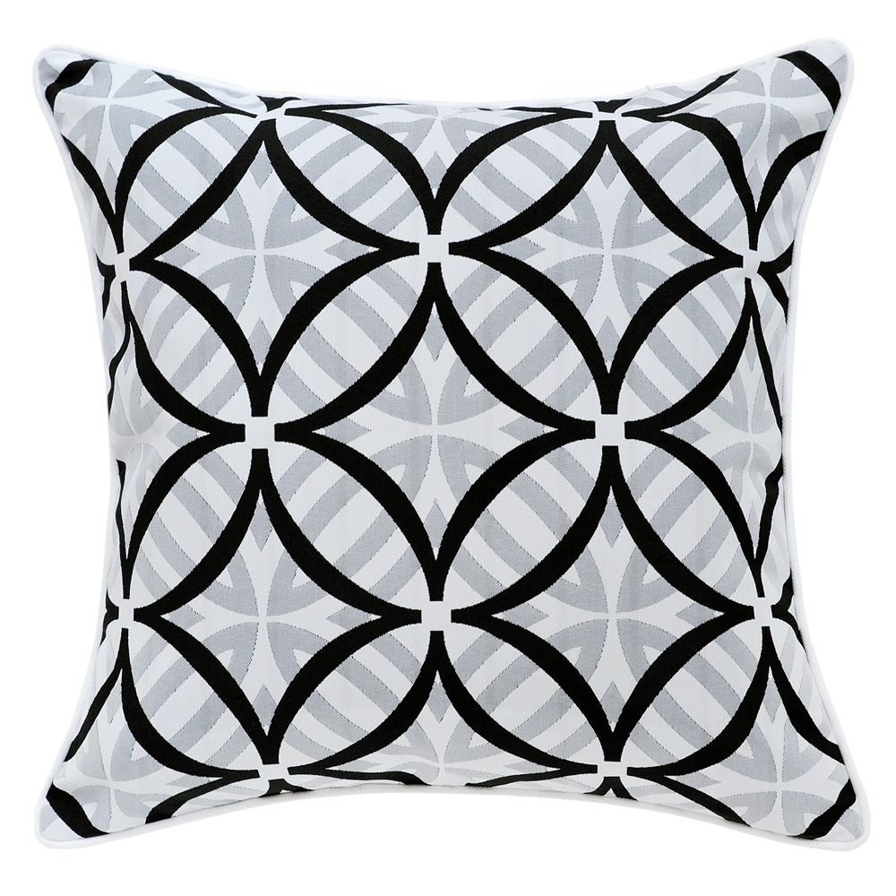 Coolum Ash Outdoor Cushion with White Piping - 45x45cm