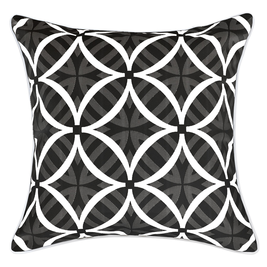 Coolum Ash Reverse Outdoor Cushion with White Piping - 45x45cm