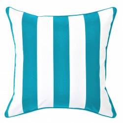 Mallacoota Turquoise Outdoor Cushion with Turquoise Piping - 50x50cm