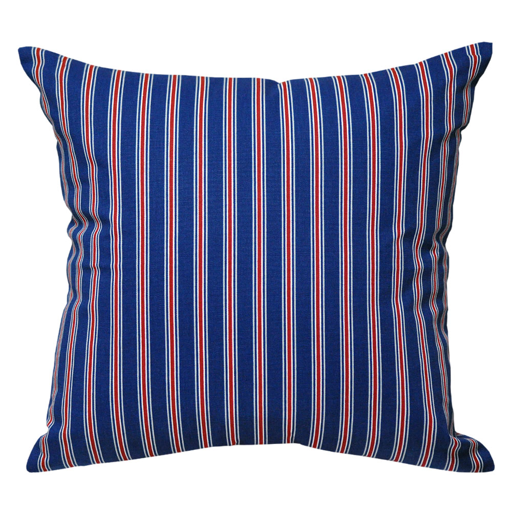 Trey Stripe Blue Red Cushion - 45x45cm