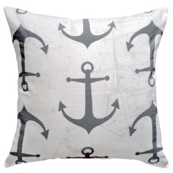 Anchors Slub Ash Grey Cushion - 45x45cm