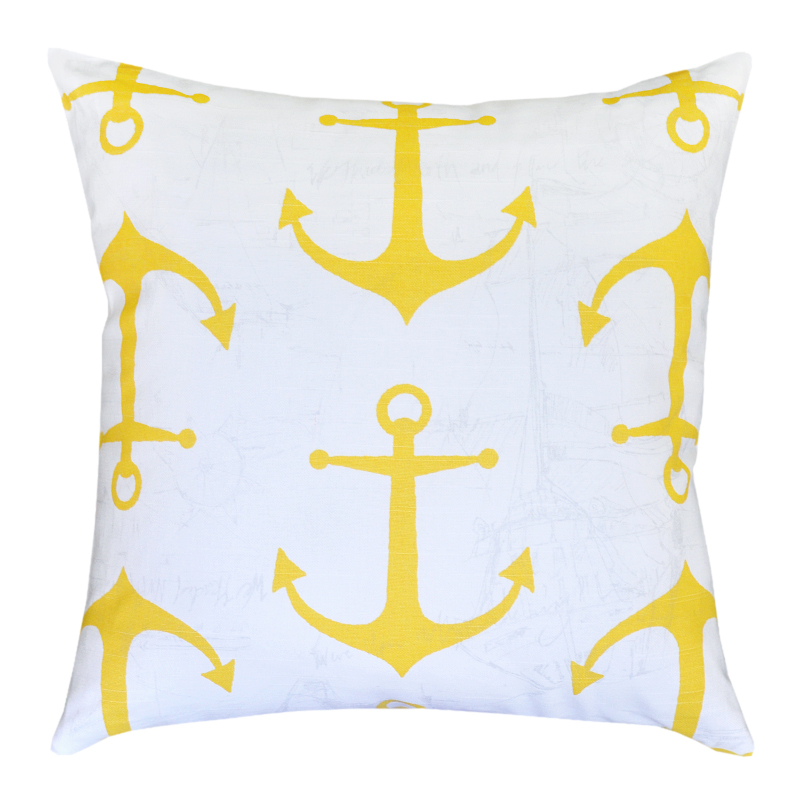 Anchors Slub Corn Yellow Cushion - 45x45cm