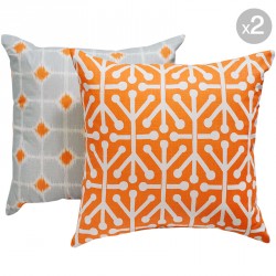 Aruba Dossett Mandarin + Sofie Dossett Mandarin Cushions 45x45cm