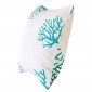 Coral White Turquoise Cushion 45x45cm