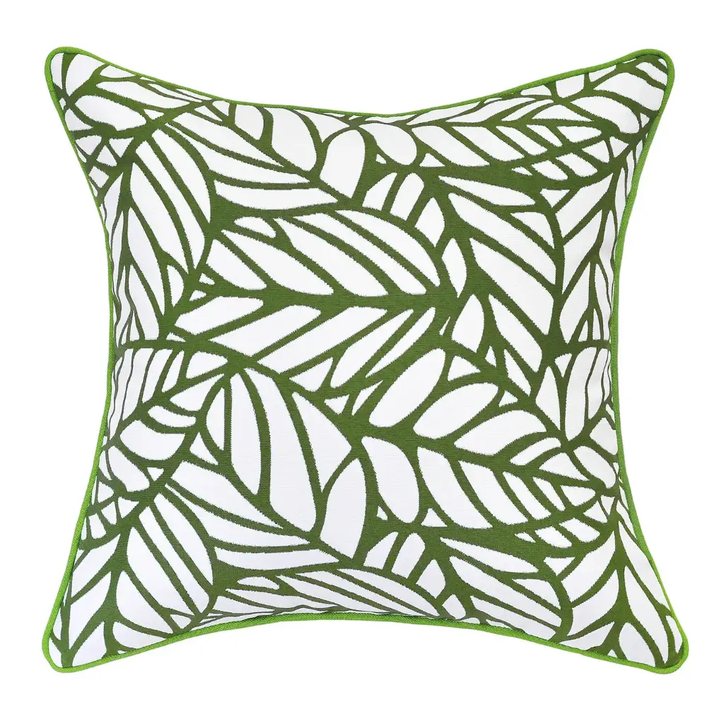 Tulum Palm, Green Reverse Cushion Cover