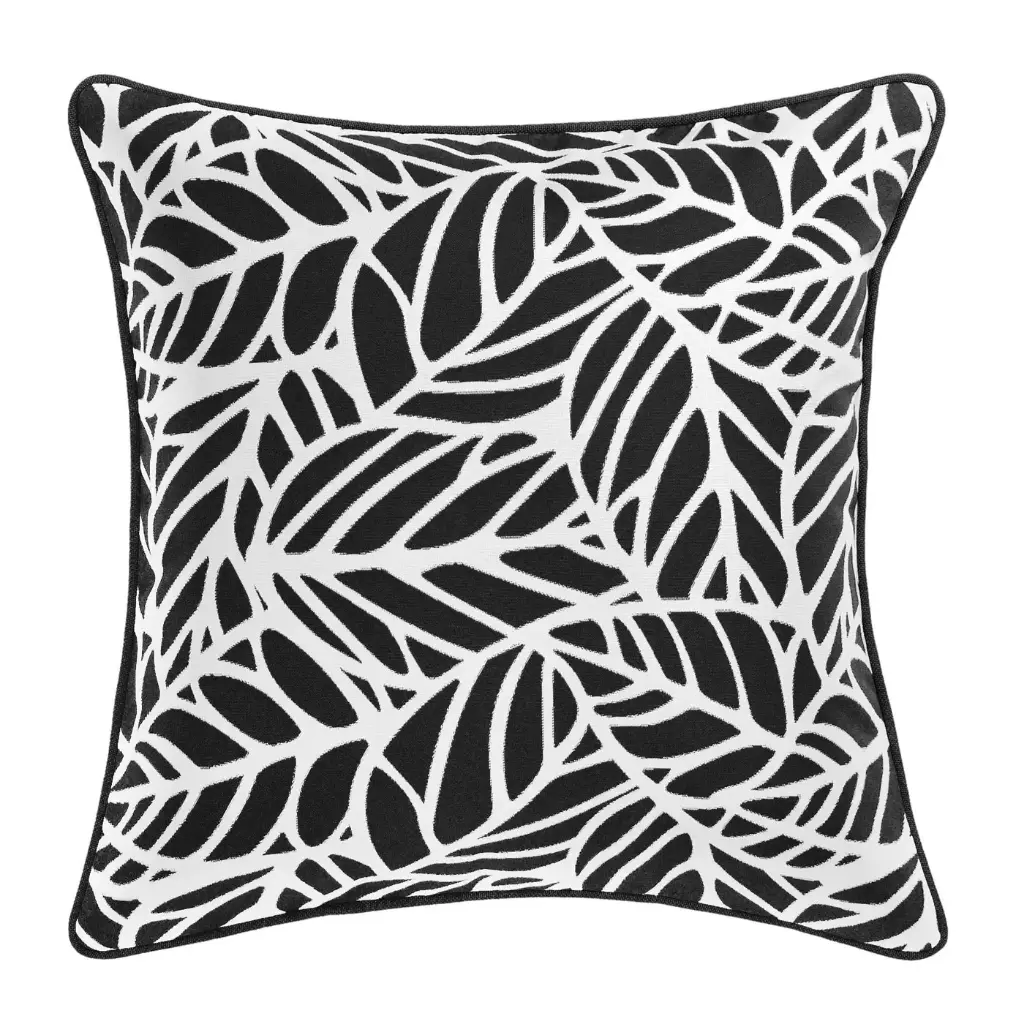 Tulum Ash, Black Cushion Cover