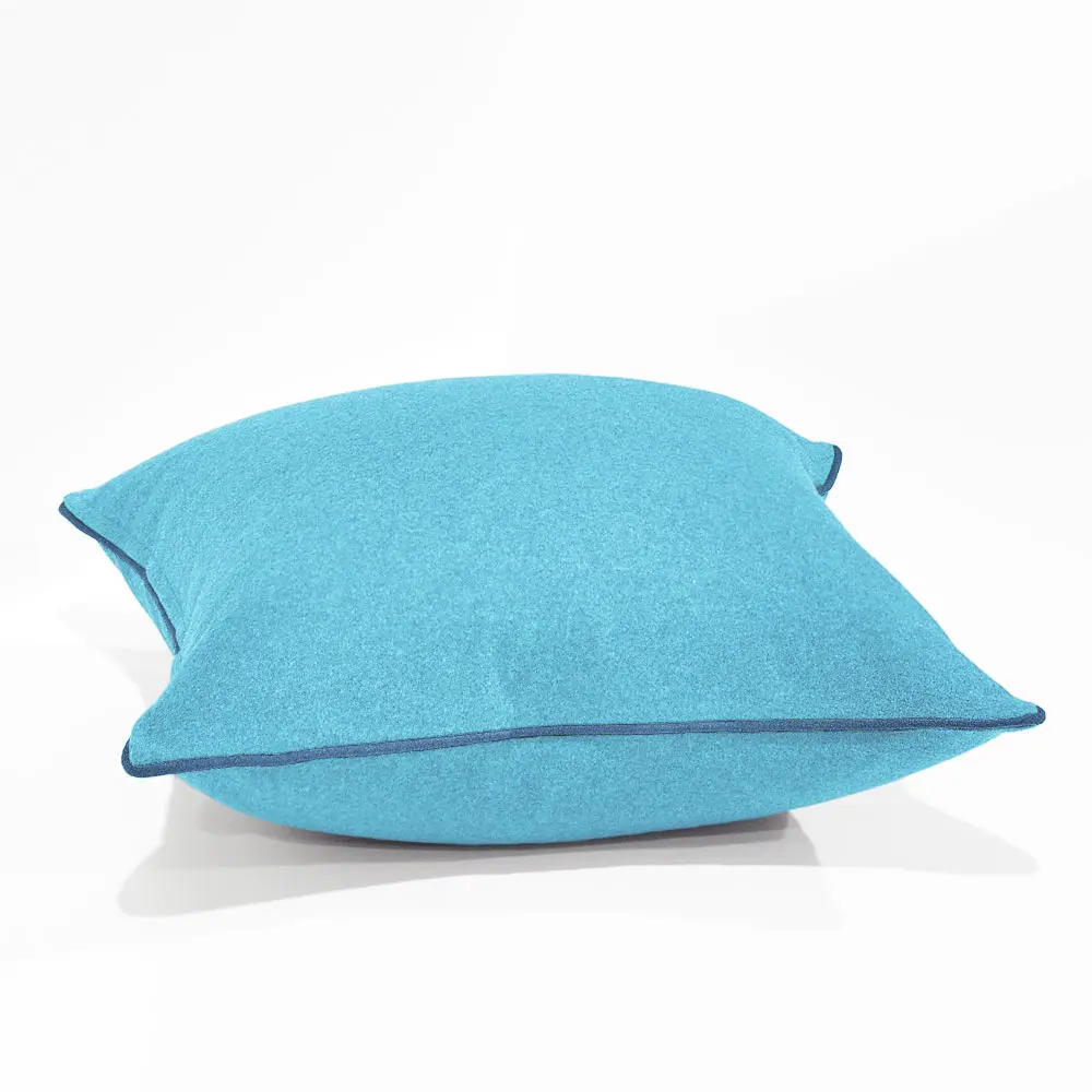 Augustus Pacific, Wool Blue Cushion Cover with Reef Piping